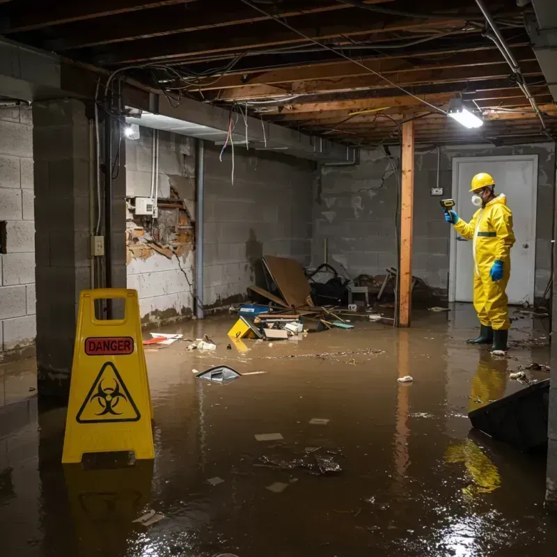 Flooded Basement Electrical Hazard in Ridgecrest, FL Property