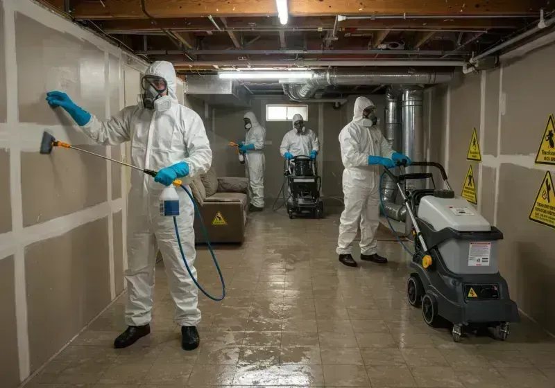 Basement Moisture Removal and Structural Drying process in Ridgecrest, FL